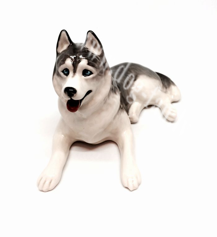 Porcelain Dog Figurines Siberian Husky Dog Figurine